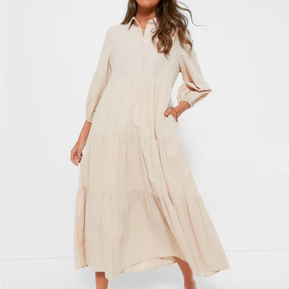 NWT Tuckernuck Pomander Place Mabel Maxi Dress in Sandstone Cotton Size S